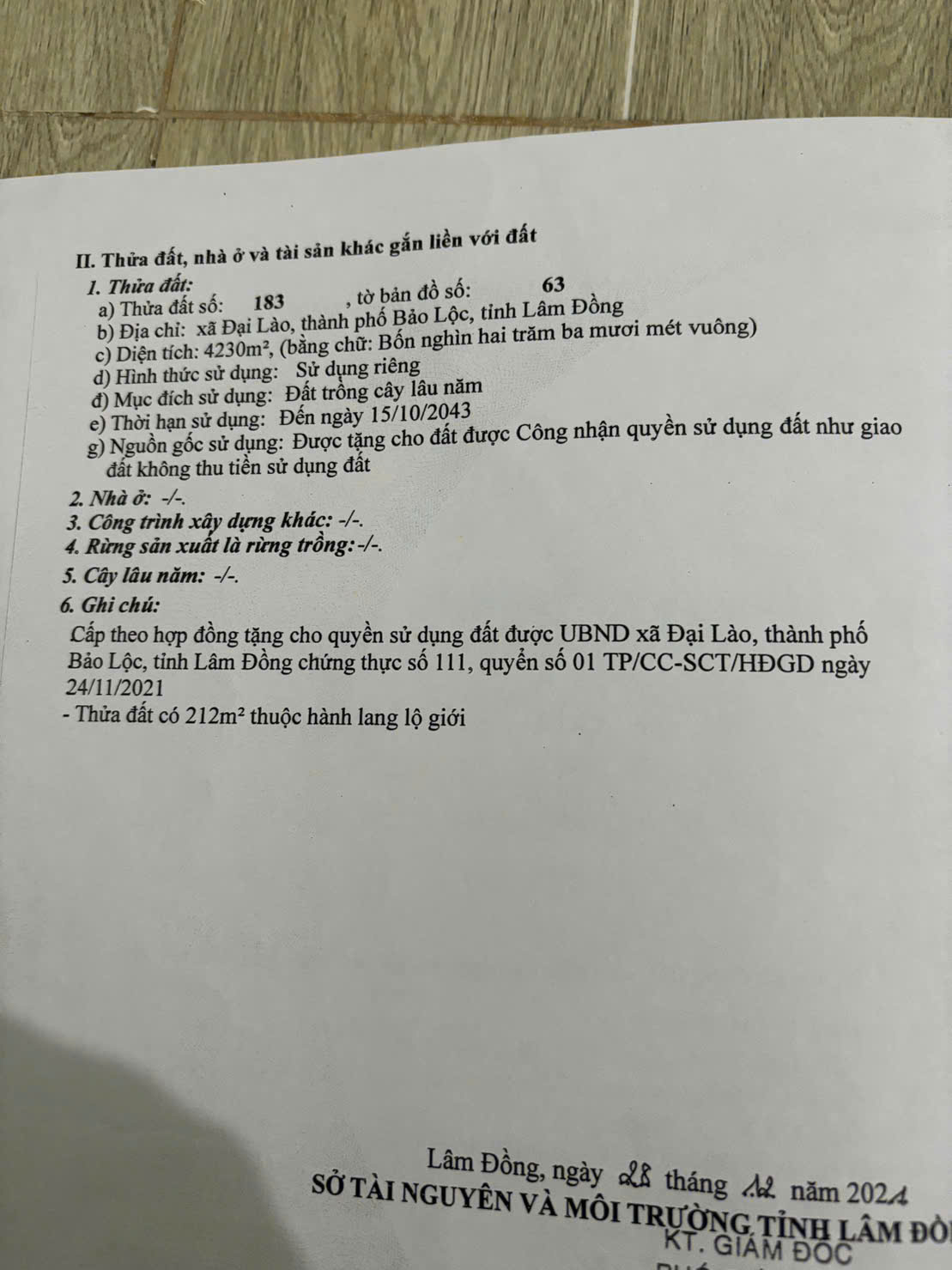 BÁN ĐẤT CHÍNH CHỦ – XÃ ĐẠI LÀO, TP. BẢO LỘC, LÂM ĐỒNG-3