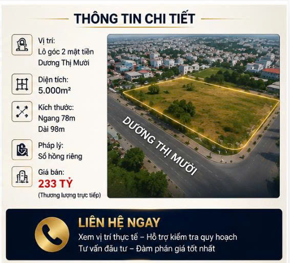 SIÊU PHẨM LÔ GÓC 2 MT- DƯƠNG THỊ MƯỜI – Q12 - 5.000m²  Ngang 78m  Giá 233 TỶ-4