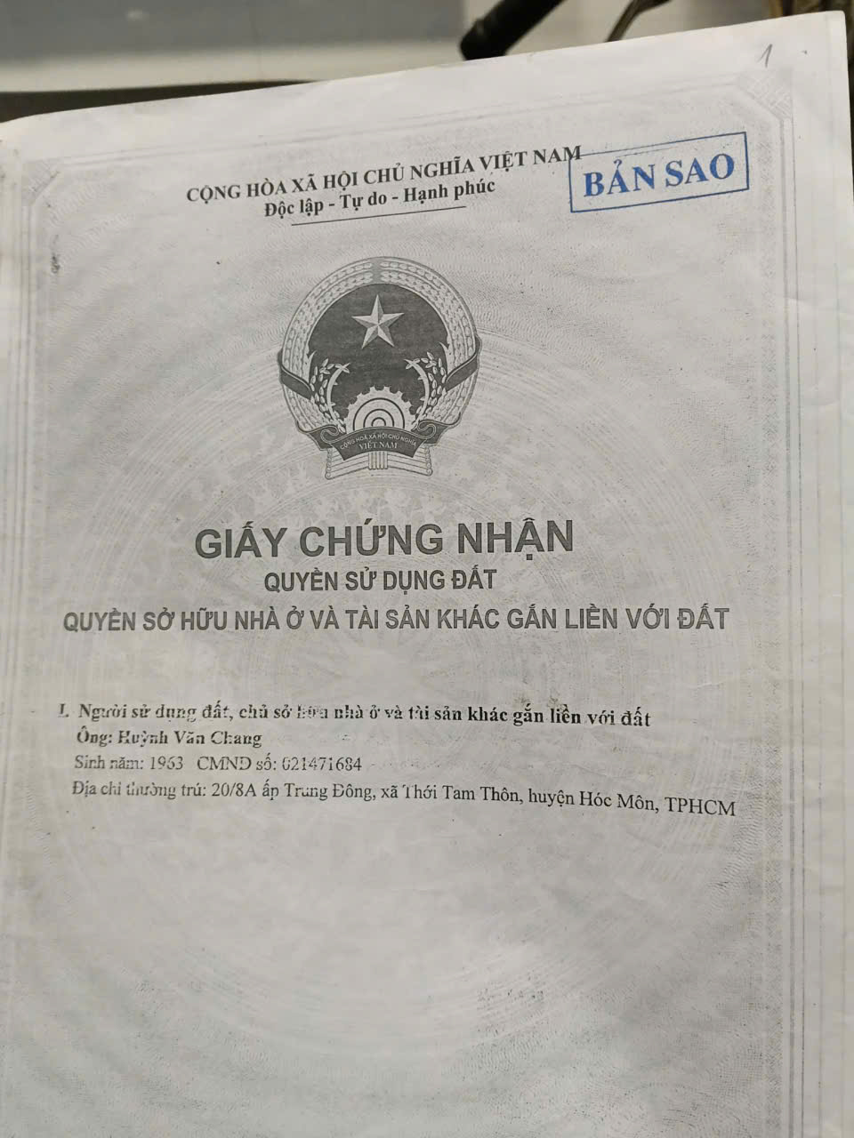 HOT HOT – CHÍNH CHỦ CẦN BÁN NHANH NHÀ TẠI  Xã Đông THạnh, Hóc Môn, Hồ Chí Minh