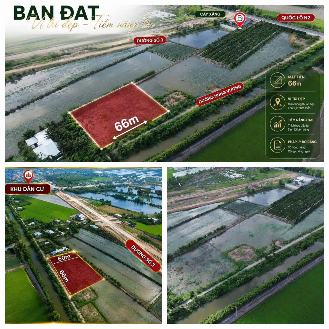 ĐẤT ĐẸP – ĐẦU TƯ SINH LỜI – CẦN BÁN 3 LÔ ĐẤT GIÁ TỐT – Ấp Hiệp Thành, Xã Tân Thạnh, Tây Ninh