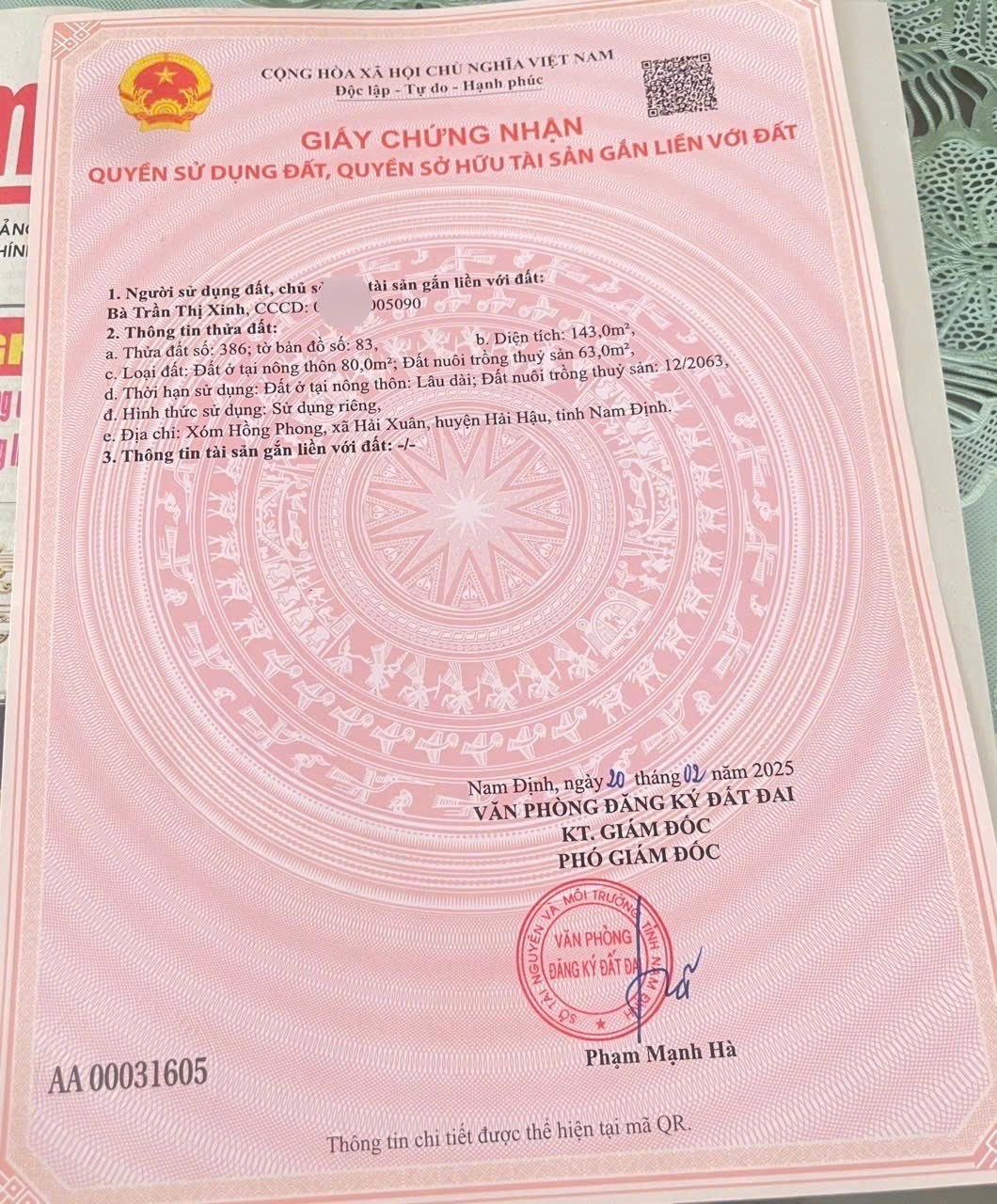 NHÀ CHÍNH CHỦ- GIÁ TỐT CHÍNH CHỦ BÁN NHANH CĂN NHÀ VỊ TRí ĐẸP huyện Hải Hậu tỉnh Nam Định