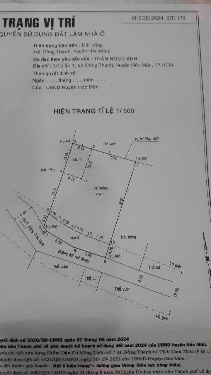 ĐẤT 657M² MT ĐƯỜNG 1/ ĐẶNG THÚC VỊNH, ĐÔNG THẠN, HÓC MÔN-4
