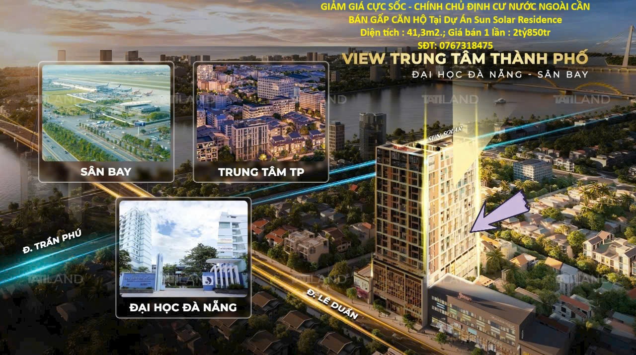 GIẢM GIÁ CỰC SỐC - CHÍNH CHỦ ĐỊNH CƯ NƯỚC NGOÀI CẦN BÁN GẤP CĂN HỘ Tại Dự Án Sun Solar Residence