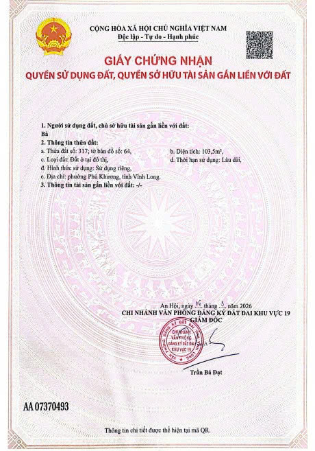 VỊ TRÍ ĐẸP - GIÁ TỐT - CHÍNH CHỦ BÁN ĐẤT THỔ CƯ Đường Nguyễn Thị Định, Phường Phú Khương, TP Bến Tre