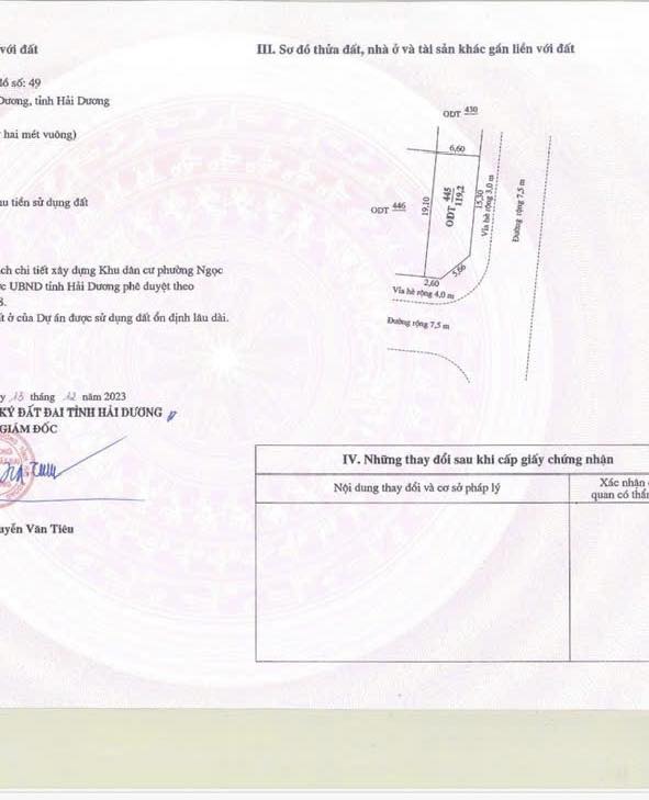 Bán đất KDC Ngọc Châu Đồng Triều, ph Ngọc Châu, TP HD, 119.2m2, mt 24m, đường 15.5m, hướng nam