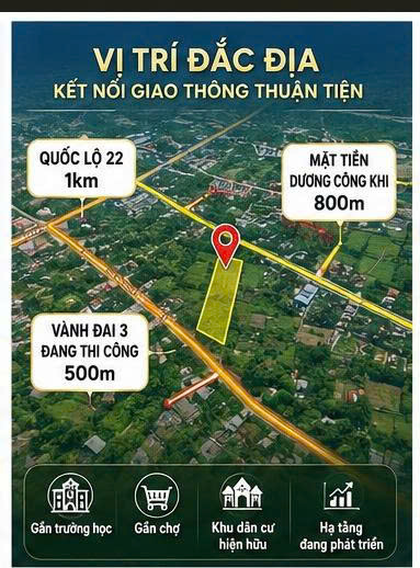 Đất 3.900m² Hóc Môn – Quy Hoạch Đất Ở, Cách Vành Đai 3 Chỉ 500m – Giá 25,2 Tỷ