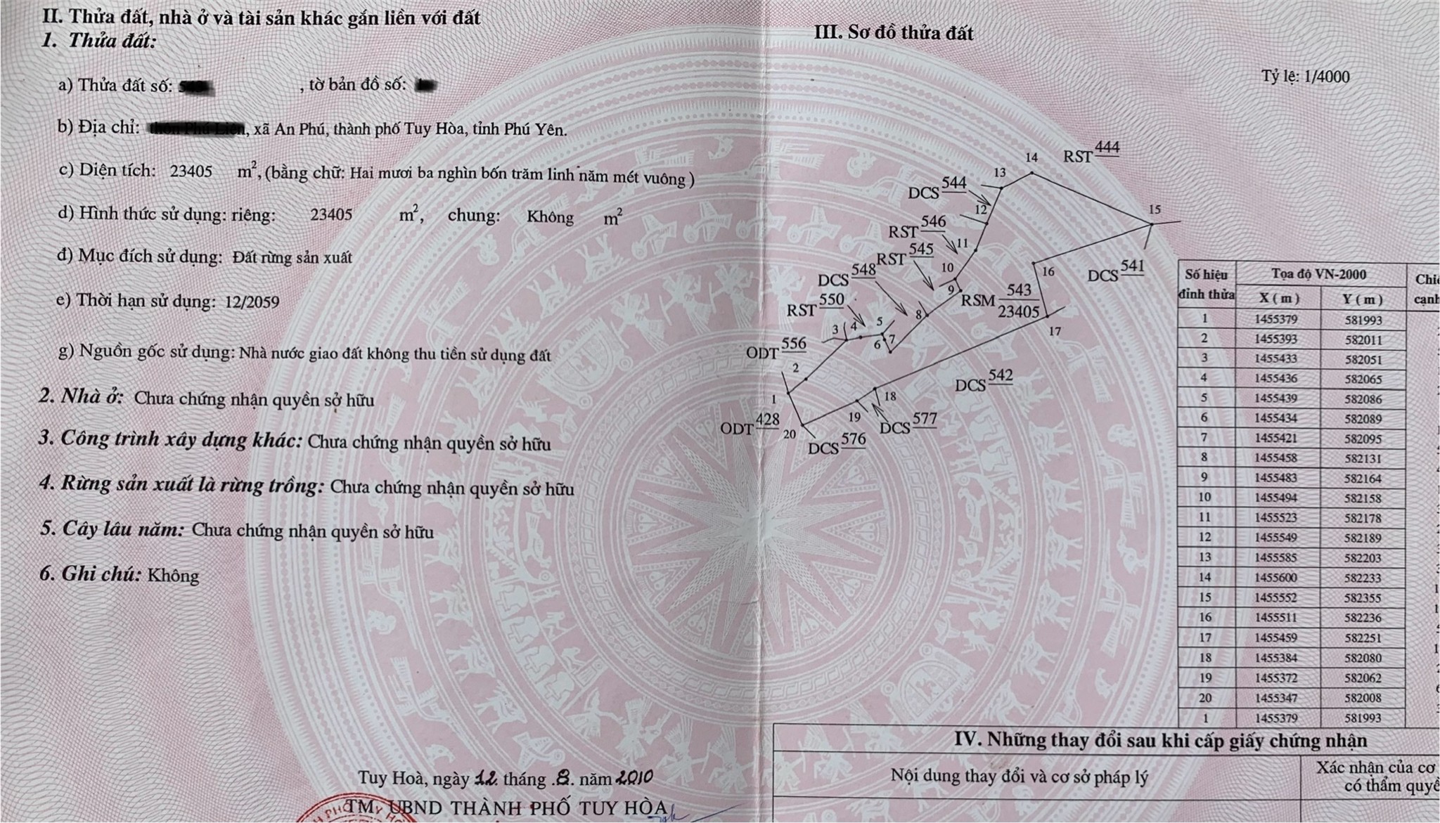 ĐẦU TƯ SINH LỜI - CHÍNH CHỦ BÁN Đất Nông nghiệp Phú Liên, Xã An Phú, Thành phố Tuy Hòa, Phú Yên