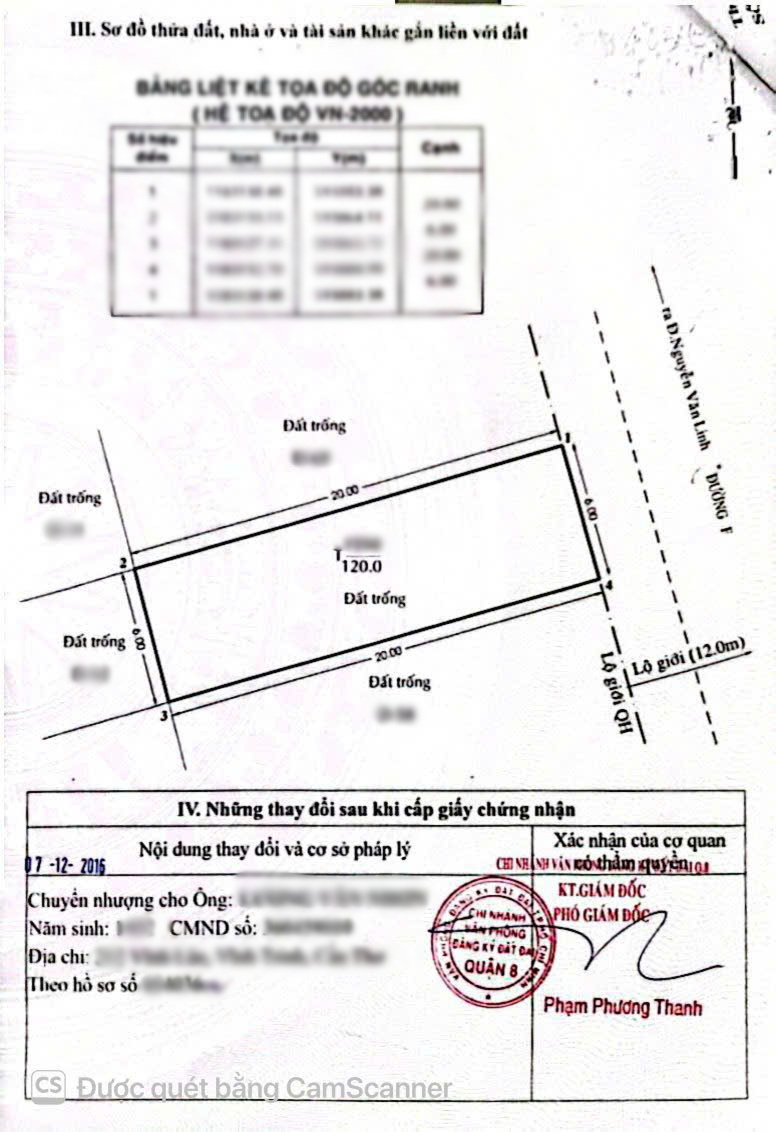 Bán miếng đất (6x20m) mặt tiền đường F KDC Bình Điền P7Q8. Giá: 6.9 tỷ