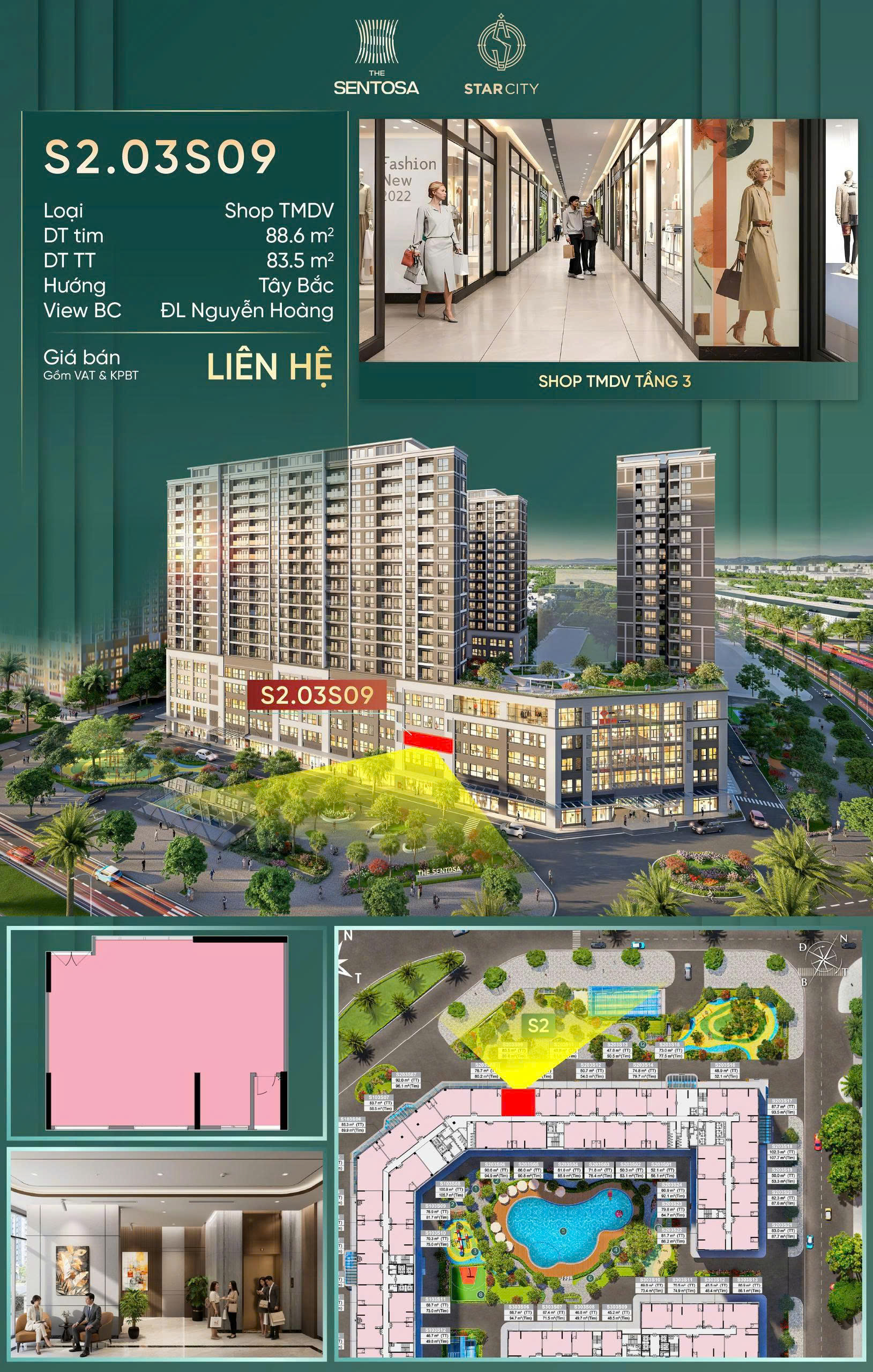 SHOP TMDV SENTOSA VINHOMES THANH HÓA S2.03S09 – VỊ TRÍ ĐẸP, ĐẦU TƯ GIÁ TRỊ, KINH DOANH BỀN VỮNG