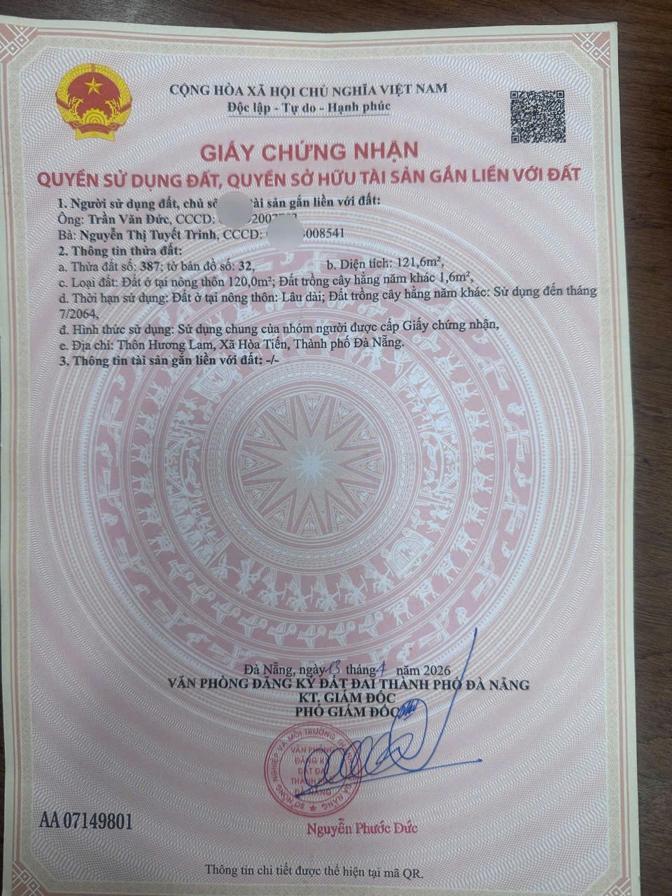 ĐẤT ĐẸP- GIÁ TỐT BÁN NHANH 2 LÔ ĐẤT ĐẦU TƯ LÀ SINH LỜI TẠI xã Hòa Tiến, TP Đà Nẵng-3