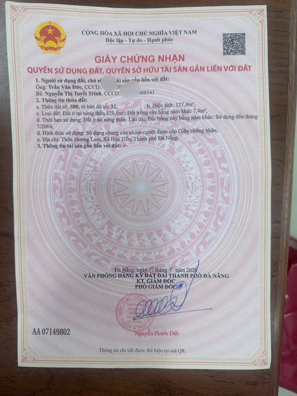 ĐẤT ĐẸP- GIÁ TỐT BÁN NHANH 2 LÔ ĐẤT ĐẦU TƯ LÀ SINH LỜI TẠI xã Hòa Tiến, TP Đà Nẵng-4