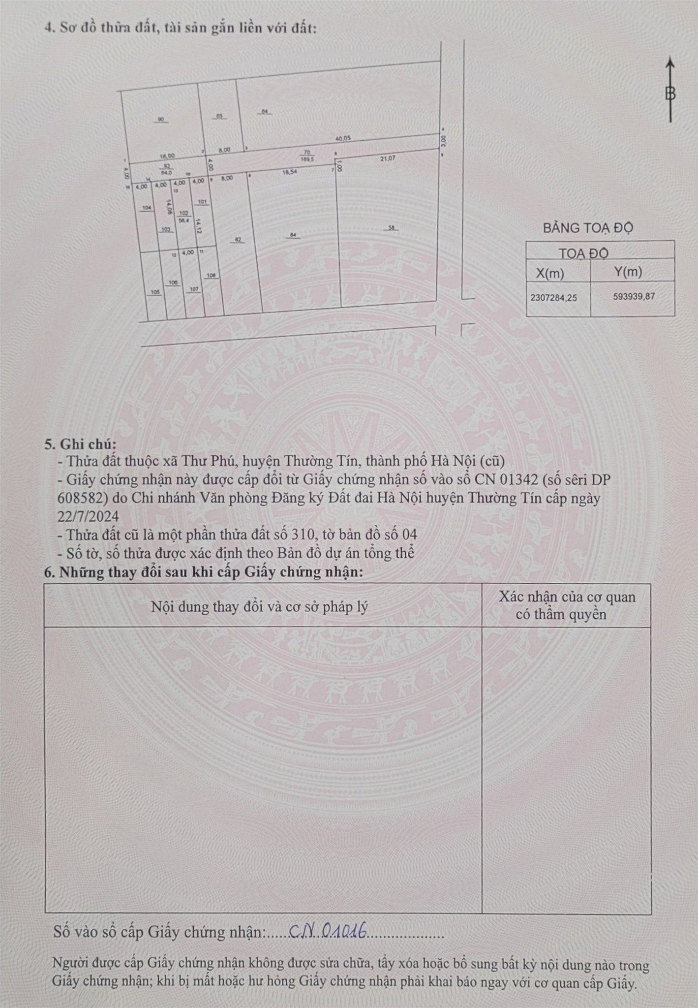 Chính chủ cần tiền bán gấp mảnh đất Thư Dương - Chương Dương (Thư Phú - Thường Tín cũ)