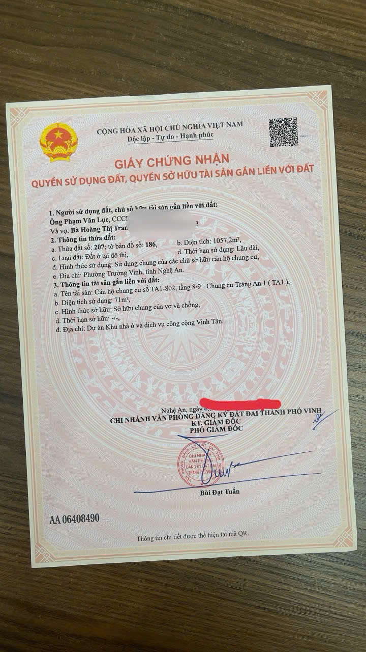 CĂN HỘ ĐẸP – GIÁ TỐT –CHÍNH CHỦ CẦN BÁN CĂN HỘ CHUNG CƯ TRÀNG AN, phường Vinh Tân, TP. Vinh, Nghệ An