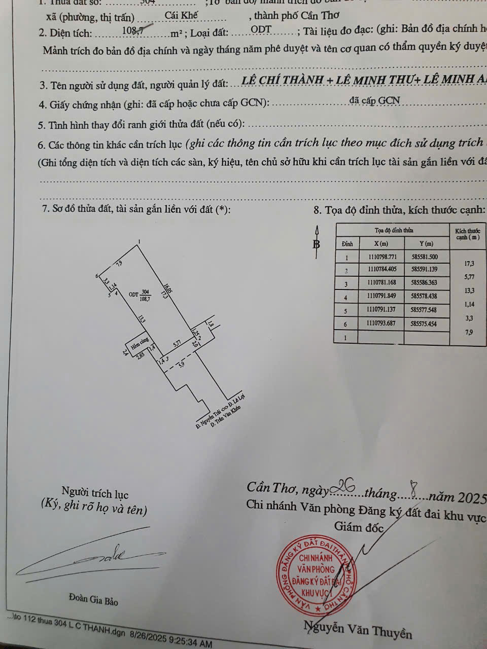 HOT HOT – CHÍNH CHỦ CẦN BÁN ĐẤT MẶT TIỀN Đường Trần Văn Khéo, P.Cái Khế, quận Ninh Kiều, TP.Cần Thơ