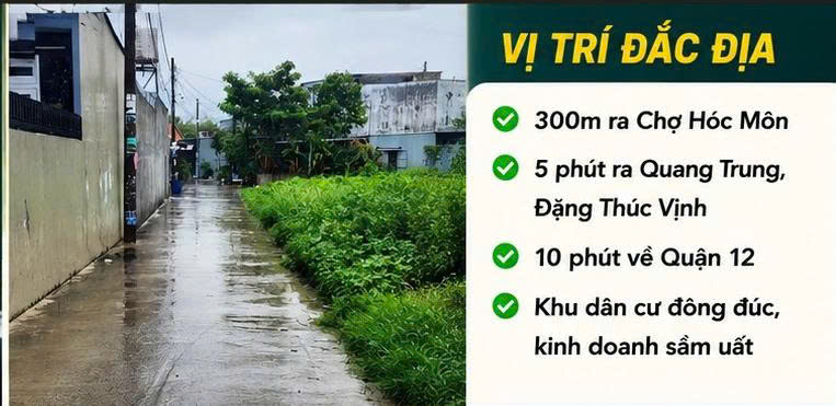 ĐẤT RỘNG 1.562M² – CHỈ 300M RA CHỢ HÓC MÔN – 300M² THỔ CƯ – GIÁ CHỈ 25,6 TỶ 🔥