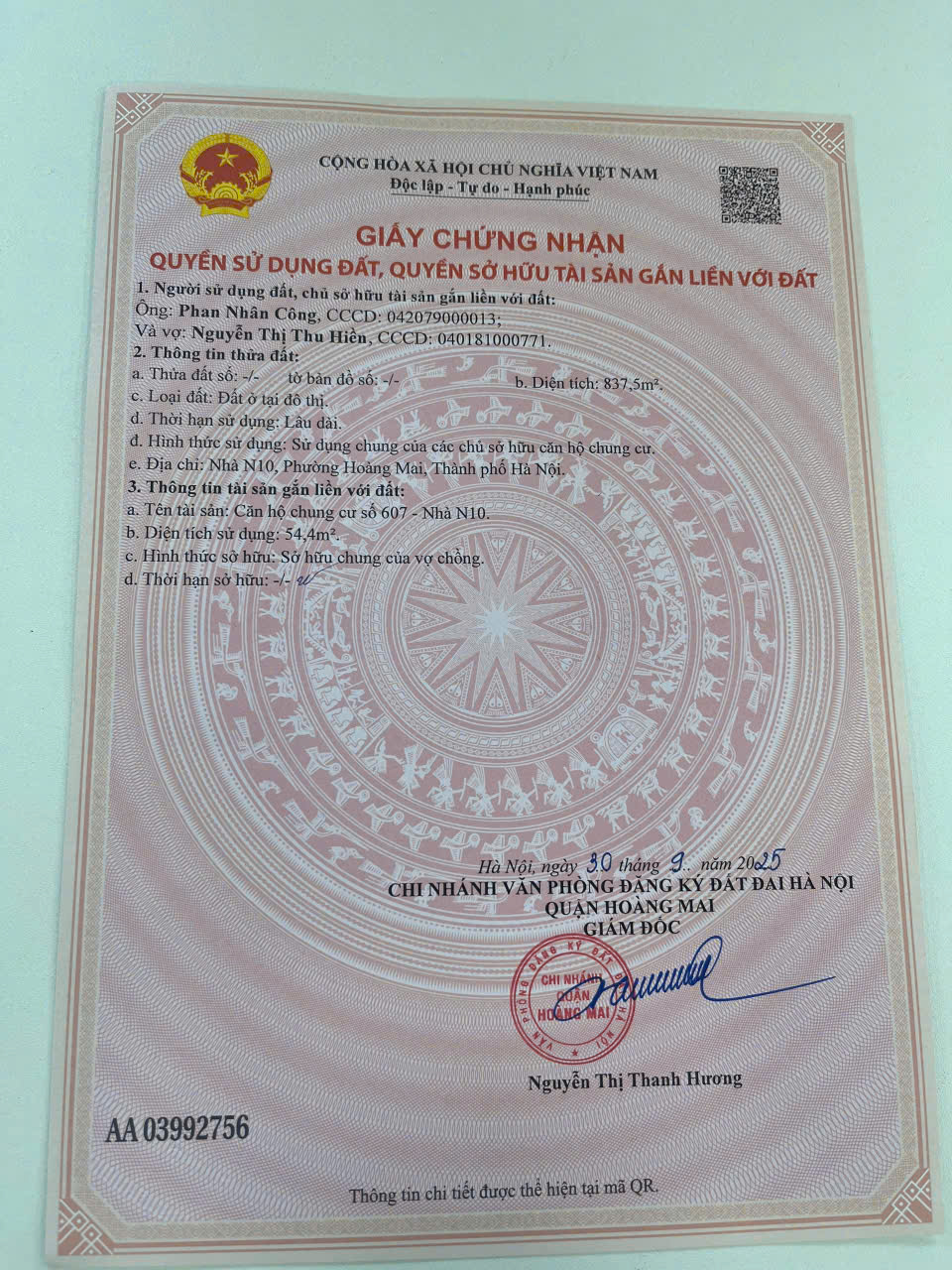 CHÍNH CHỦ BÁN CĂN HỘ CHUNG CƯ 2N N10 THỊNH LIỆT, PHƯỜNG THỊNH LIỆT, QUẬN HOÀNG MAI, HÀ NỘI - CĂN GÓC 2 MẶT THOÁNG