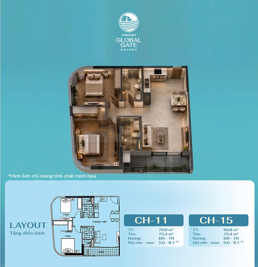 2PN2VS - CĂN GÓC ĐẸP NHẤT THE SUNRISE BAY HẠ LONG! View ngắm vịnh di sản top 7 kỳ quan the giới !-4