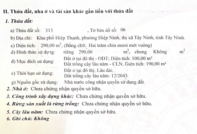 HOT HOT – CHÍNH CHỦ CẦN BÁN ĐẤT VỊ TRÍ ĐẸP  TẠI Phường Tân Ninh, tỉnh Tây Ninh