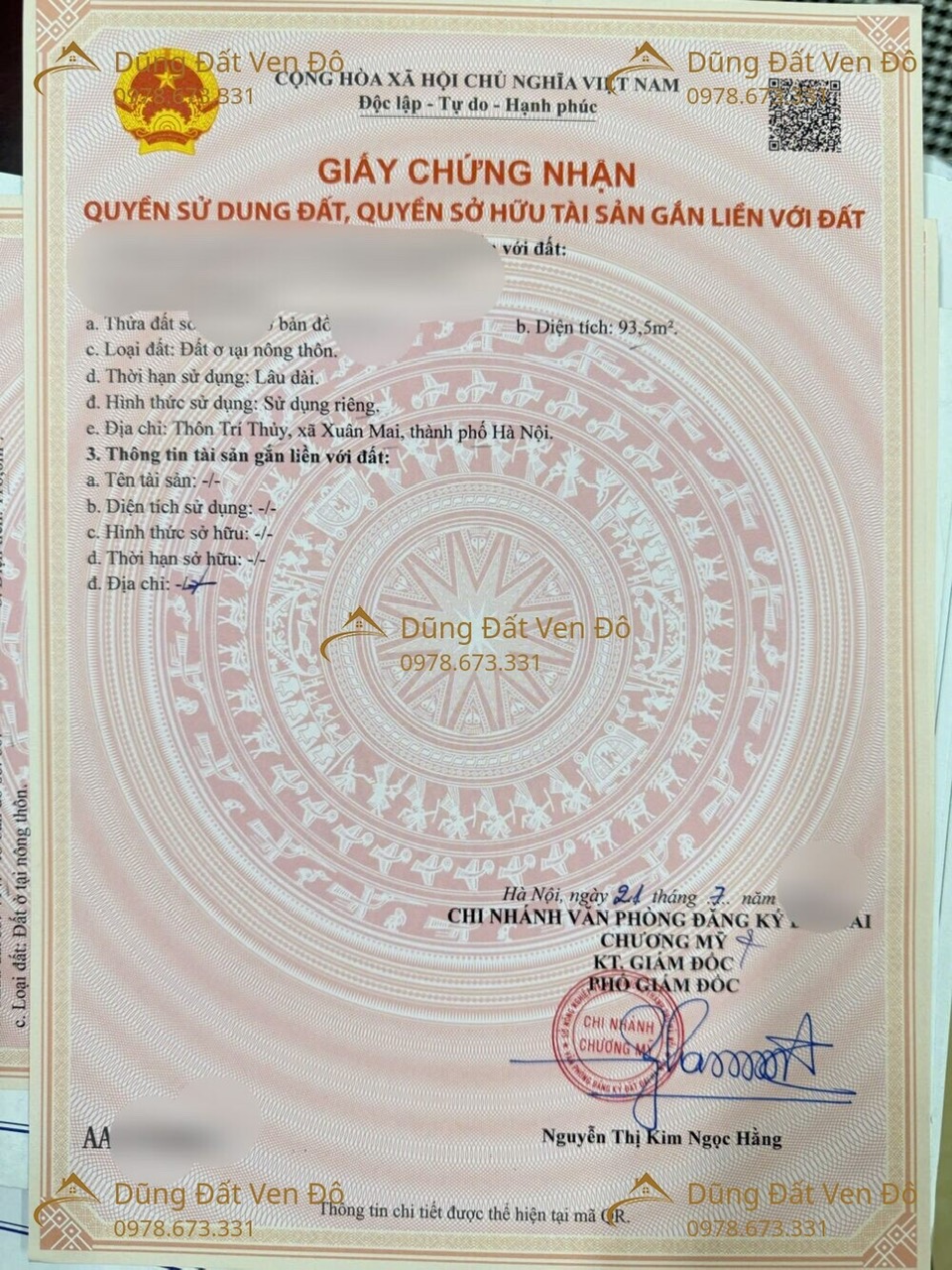 2 LÔ 116,6M VÀ 93,5M THỦY XUÂN TIÊN-CHƯƠNG MỸ-HÀ NỘI-4