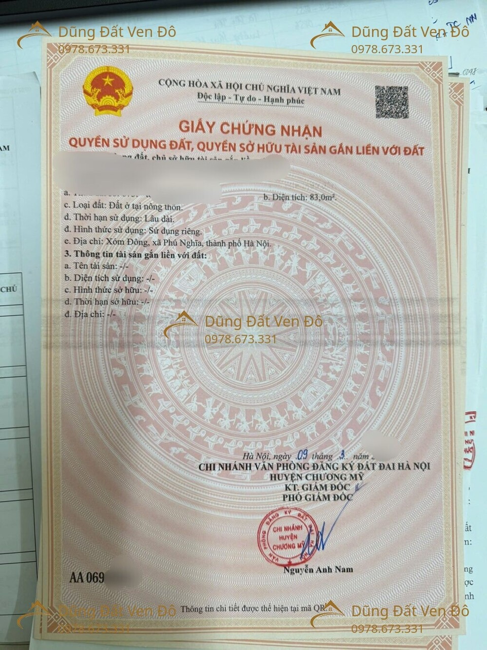 3 LÔ 99,6M VÀ 83M VÀ 80M ĐÔNG SƠN-CHƯƠNG MỸ-HÀ NỘI-4