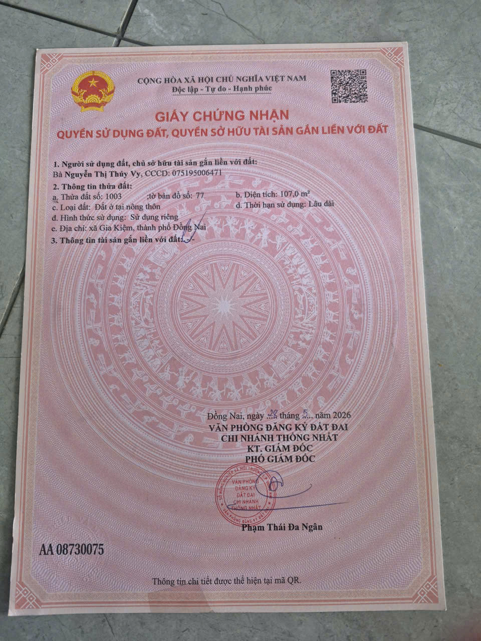 BÁN ĐẤT CHÍNH CHỦ – GIÁ ĐẦU TƯ CHỈ 530 TRIỆU - GIA KIỆM, THỐNG NHẤT, ĐỒNG NAI