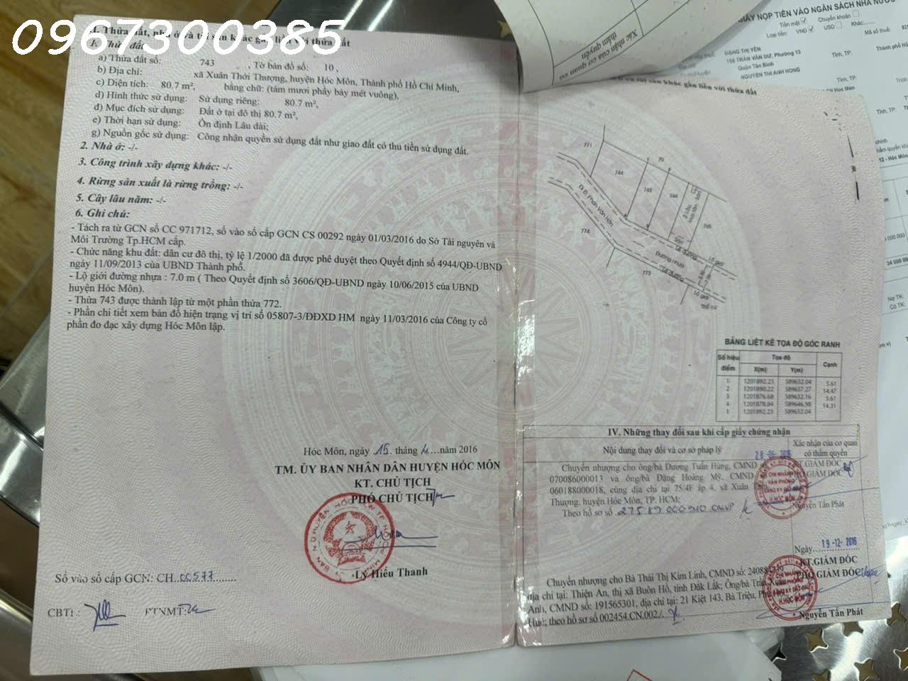 Bán đất full thổ cư Xuân Thới Thượng, Hóc Môn, DT 80,7 m2, mặt tiền 5,6m, giá 3,7 tỷ-4