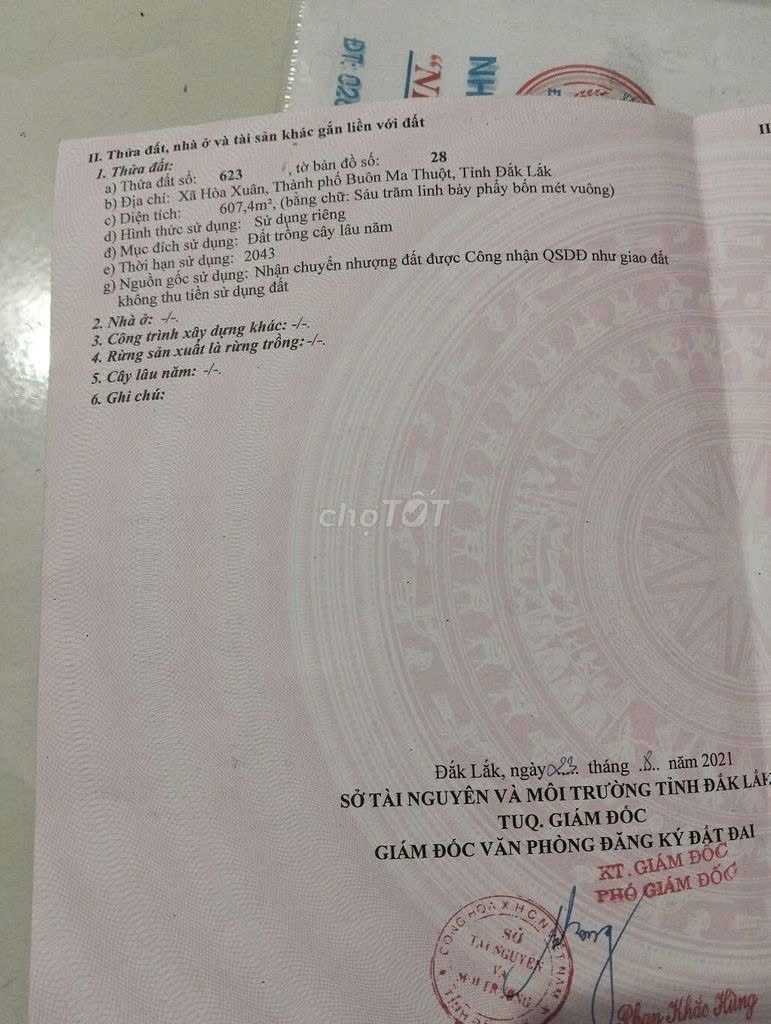 HOT HOT – CHÍNH CHỦ CẦN BÁN LÔ ĐẤT TẠI X. Hòa Xuân, TP. Buôn Ma Thuột, T. Đắk Lắk