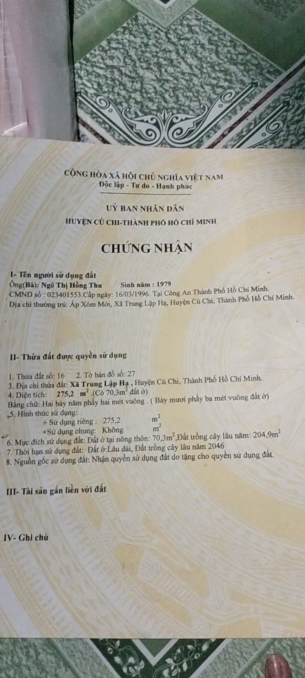 Chính chủ bán nhà 275,2m2 xã Trung Lập Hạ, Củ Chi - Diện tích rộng, giá thương lượng, đầu tư hấp dẫn