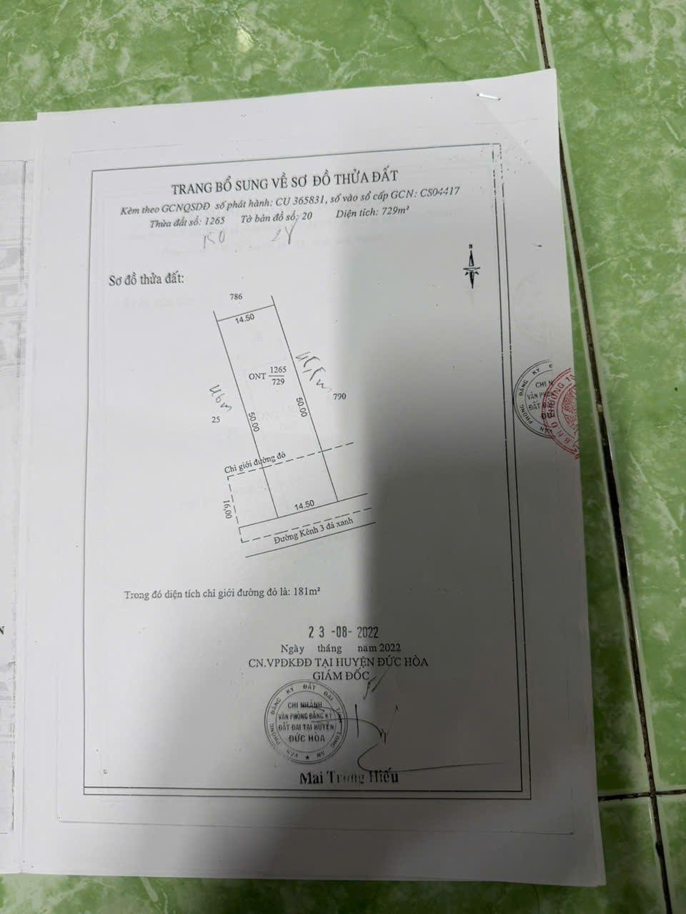 Bán đất thổ cư mặt tiền đường Kênh 3, Đức Hòa, Long An-3