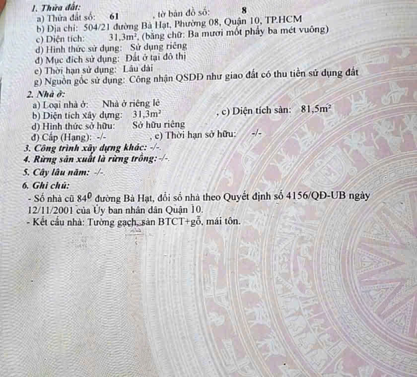 SỞ HỮU NHÀ CHẤT GIỮA TIM SÀI GÒN