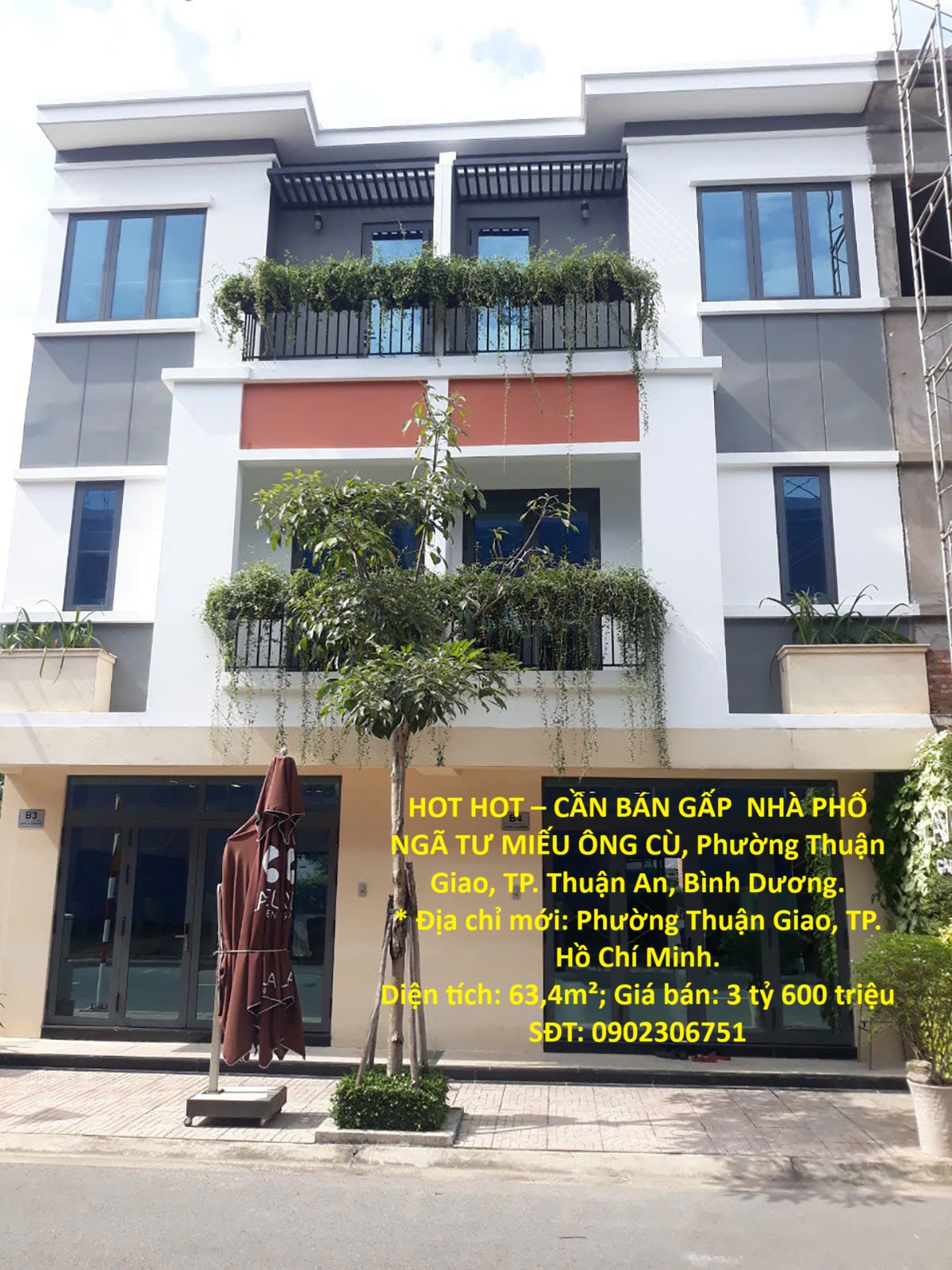 HOT HOT – CẦN BÁN GẤP  NHÀ PHỐ NGÃ TƯ MIẾU ÔNG CÙ, Phường Thuận Giao, TP. Thuận An, Bình Dương.