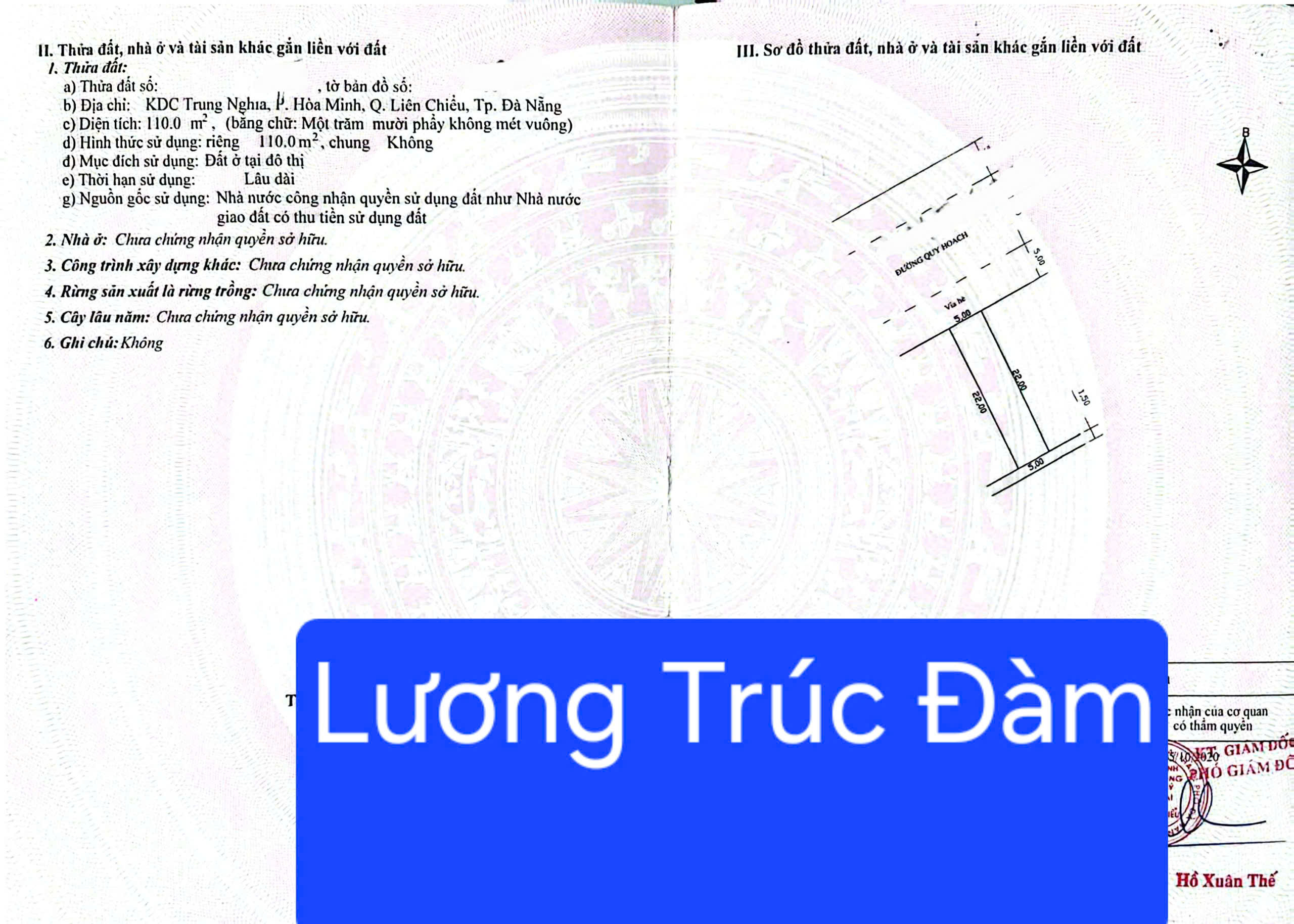 MẶT TIỀN KNH DOANH ĐƯỜNG 10,5M LƯƠNG TRÚC ĐÀM