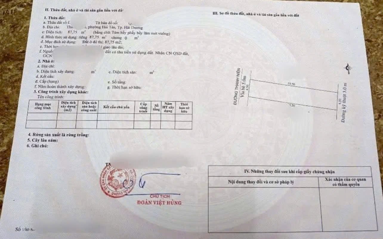 Bán đất mặt đường Thanh Niên, ngay quảng trường nhà văn hóa Xứ Đông, TP HD, 87.75m2