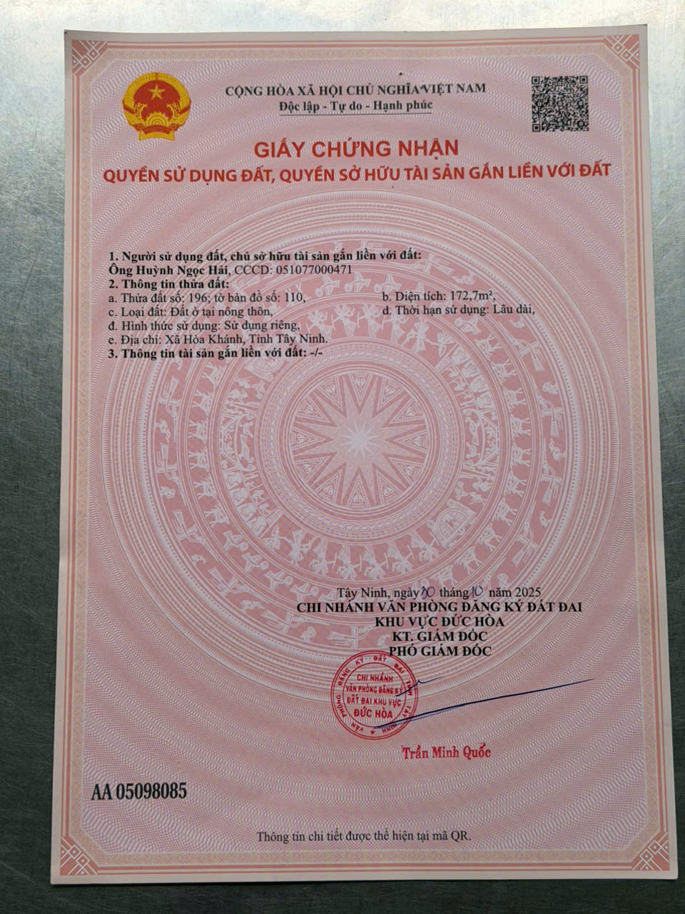 Đất đẹp Hậu Nghĩa- pháp lý rõ ràng