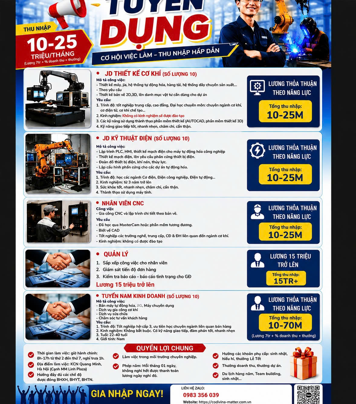 HATECH TUYỂN DỤNG – THU NHẬP HẤP DẪN -  KCN Quang Minh, Hà Nội