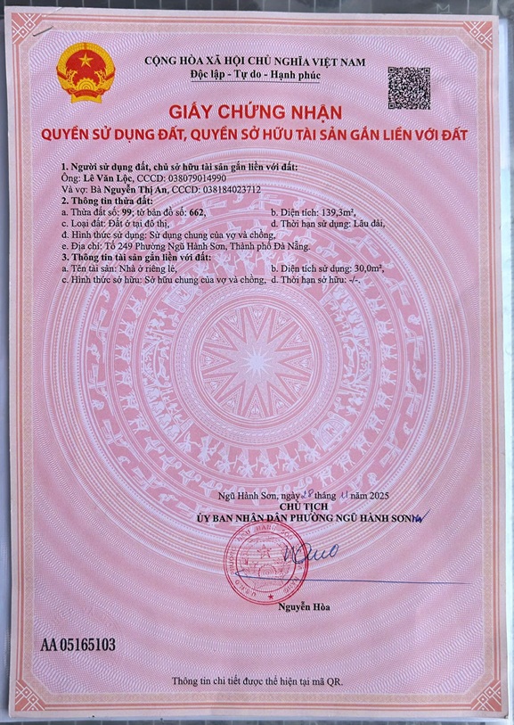 HOT HOT – CHÍNH CHỦ CẦN BÁN LÔ ĐẤT NỞ HẬU TẠI Phường Hoà Quý, Quận Ngũ Hành Sơn- TP Đà Nẵng