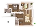 Thiết kế căn hộ B | Giá: 19 triệu/m² | DT: 83m²