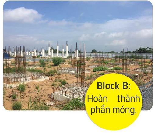 Block B đã hoàn thành phần móng