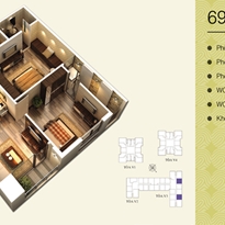Thiết kế căn hộ 69.34m2 Thiết kế căn hộ 69.34m2