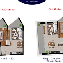 Thiết kế căn hộ 61.14 m2