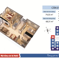 Thiết kế căn hộ 74.55 m2 Thiết kế căn hộ 74.55 m2