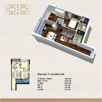 Thiết kế căn hộ 71m2 Thiết kế căn hộ 71m2