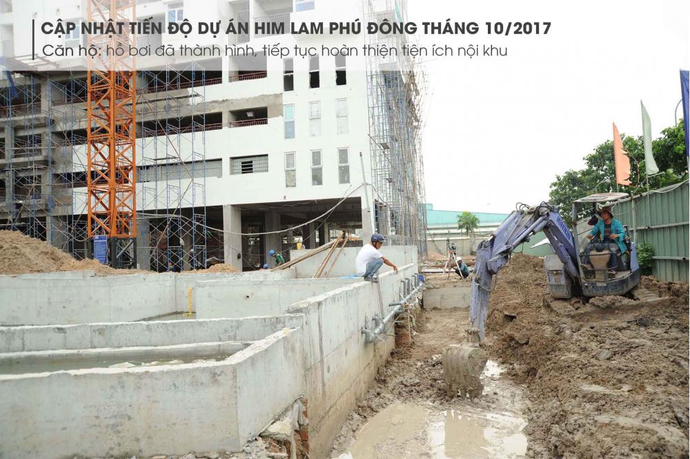 Hồ bơi gần chung cư đã hình thành, các tiện ích nội khu tiếp tục được hoàn thiện