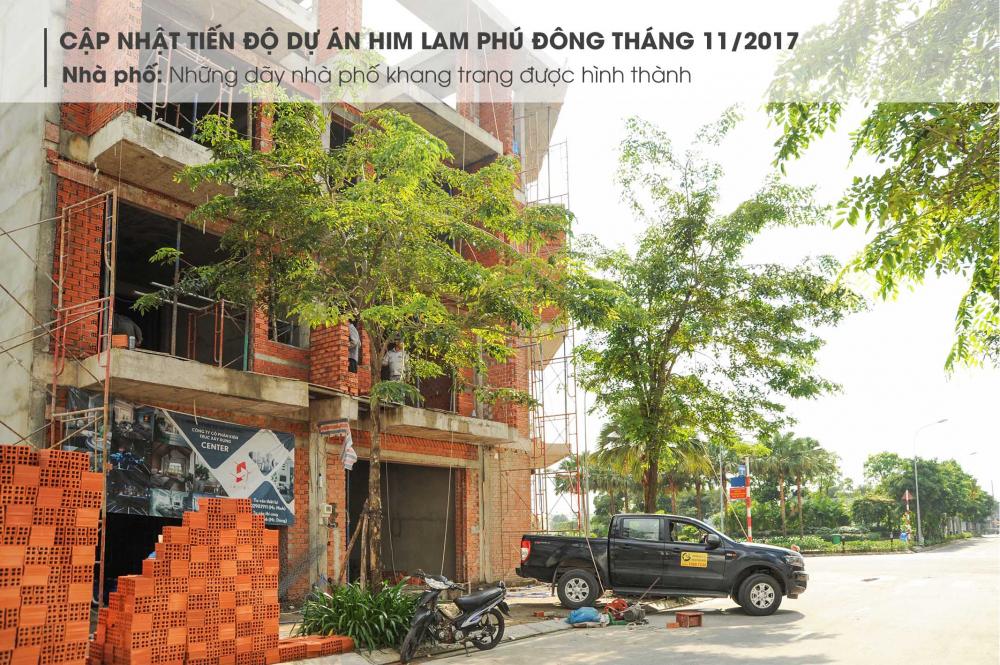 Các dãy nhà phố tại dự án đang dần được hoàn thiện