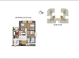 Thiết kế căn hộ C2-D2 | Giá: 28 triệu/m² | DT: 128m²