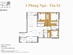 Thiết kế căn hộ B101 | Giá: 26.5 triệu/m² | DT: 111m²