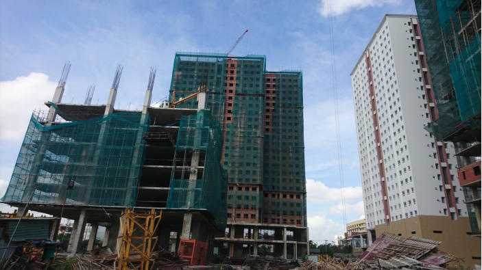 Khối (Block) C1 đã hoàn thành sàn tầng 7, dự kiến sàn tầng 10 trong tháng 5/2017
