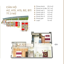 Thiết kế căn hộ 77.3 m2