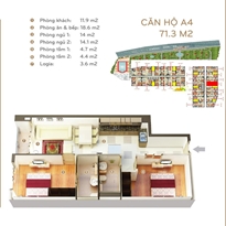 Thiết kế căn hộ 71.3 m2 Thiết kế căn hộ 71.3 m2