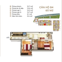 Thiết kế căn hộ 60 m2